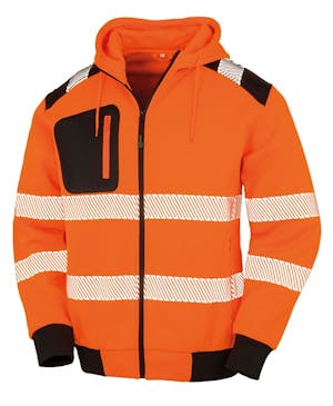 Result Recycled Zipped Safety Hi-Vis Hoodie