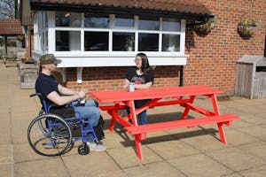 Painted Disabled Access A-Frame Wooden Picnic Tables