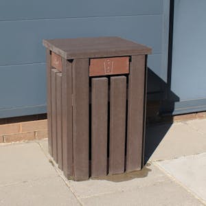 Recycled Plastic Litter Bin With Closing Flaps