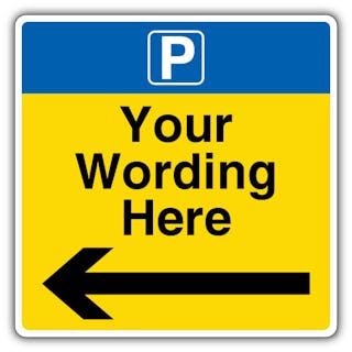 Custom - Mandatory Blue Parking - Arrow Left - Square