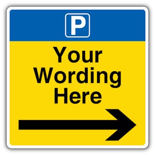 Custom - Mandatory Blue Parking - Arrow Right - Square