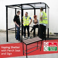 4-Sided Value Vaping Shelter - Polycarbonate Roof