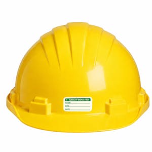 Safety Inducted Hard Hat Stickers - Rectangular - Sheet of 48