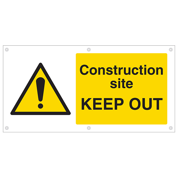 Construction site KEEP OUT Banner | Safety Signs 4 Less