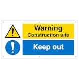 Warning Construction Site Keep out Banner