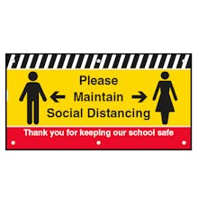 Please Maintain Social Distancing School Banner