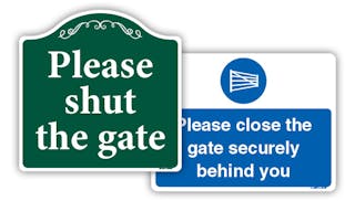 Private Property - Shut the Gate Signs