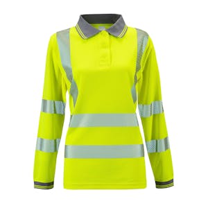 Supertouch Ladies Hi-Vis Jaya Long Sleeve Polo Shirt 