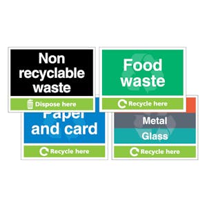 Simpler Recycling - Recycle Here - Landscape - 4 Pack