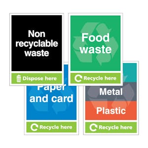 Simpler Recycling - Recycle Here - 4 Pack