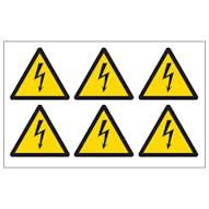 Electrical Hazard Vinyl Labels On A Sheet