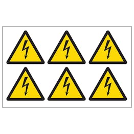 Electrical Hazard Vinyl Labels On A Sheet