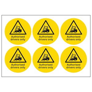 Authorised Drivers Only Vinyl Labels On A Sheet