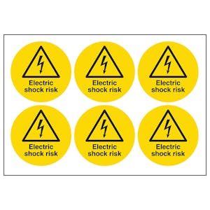 Electric Shock Risk Vinyl Labels On A Sheet