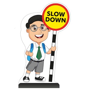 School Kid Cut Out Pavement Sign - Liam - Slow Down