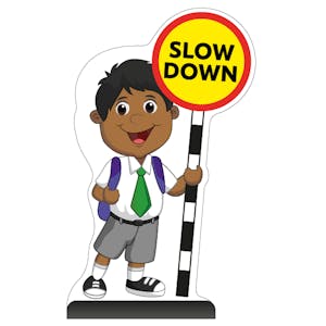 School Kid Cut Out Pavement Sign - Kamal - Slow Down