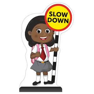 School Kid Cut Out Pavement Sign - Naomi - Slow Down