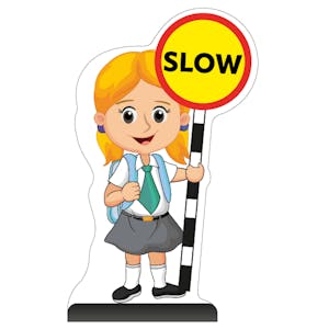 School Kid Cut Out Pavement Sign - Jess - Slow