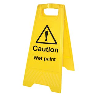 Double Sided Floor Sign - Caution Wet Paint