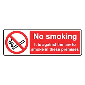 No Smoking It Is Against The Law To Smoke In These Premises-Landscape 