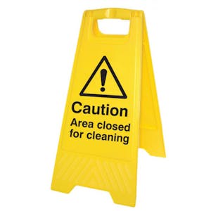 Caution Area Closed For Cleaning