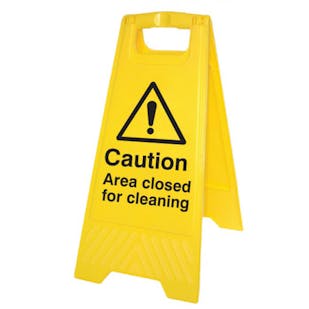 Double Sided Floor Sign - Caution Area Closed For Cleaning