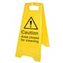 Double Sided Floor Sign - Caution Area Closed For Cleaning
