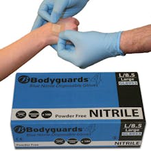Bodyguards AQL 4.0 Blue Powder Free Nitrile Gloves