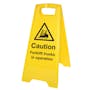 Double Sided Floor Sign - Caution Forklift Trucks