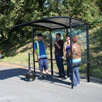 Steel Half-Frame Open Front Smoking Shelter -  Clear Roof 