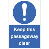 Keep this passageway clear