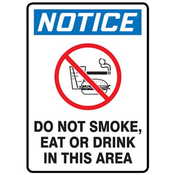 Do Not Smoke Eat Or Drink In This Area