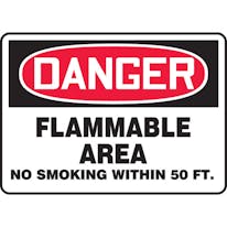 Danger: Flammable Area No Smoking within 50 ft.