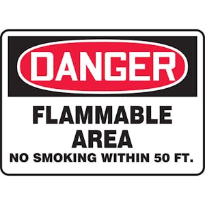 Danger: Flammable Area No Smoking within 50 ft.