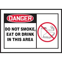 Do Not Smoke Eat or Drink In This Area W/Graphic