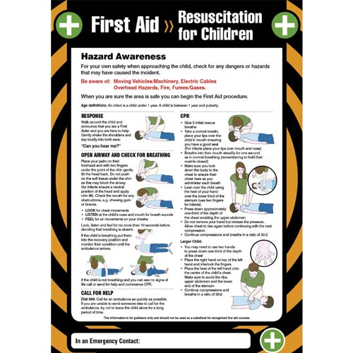 First Aid - Resuscitation for Children Poster | Safety Posters ...