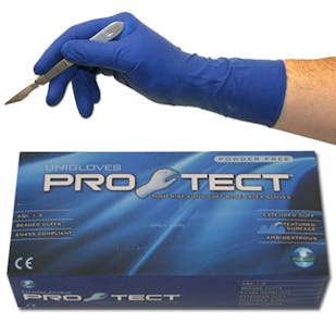 Unigloves Pro.Tect Long Cuff Blue Latex HD Gloves 
