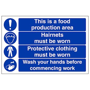 This Is A Food Production Area - Hairnets