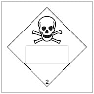 Toxic 2 UN Substance Numbering Hazard Label