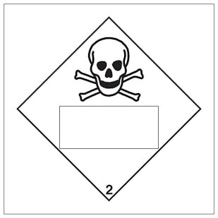 Toxic 2 UN Substance Numbering Hazard Label