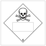 Toxic 6 UN Substance Numbering Hazard Label