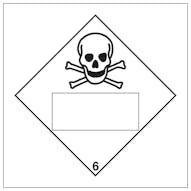 Toxic 6 UN Substance Numbering Hazard Label