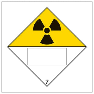 Radioactive 7 UN Substance Numbering Hazard Label