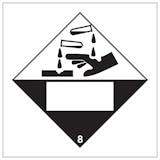 Corrosive 8 UN Substance Numbering Hazard Label