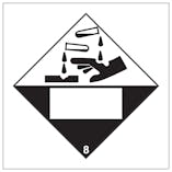 Corrosive 8 UN Substance Numbering Hazard Label