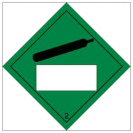 Compressed Gas 2 UN Substance Numbering Hazard Label