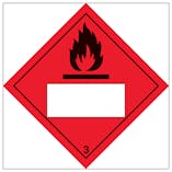 Flammable 3 UN Substance Numbering Hazard Label