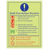 Staff Fire Action Routine Do Not Use Lifts - Portrait