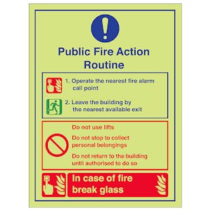 Public Fire Action Routine Lifts Break Glass - Portrait