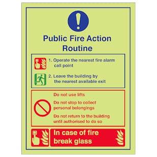 Public Fire Action Routine Lifts Break Glass - Portrait